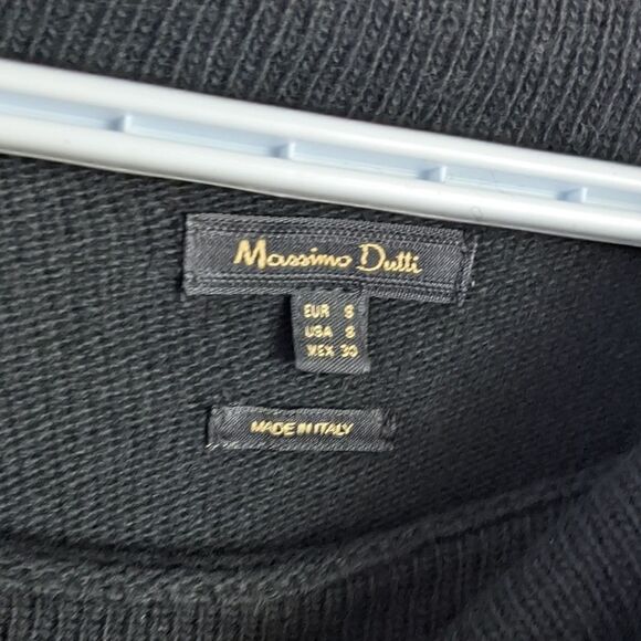 MASSIMO dutti wool cashmere blend cowl neck black knit sweater dress Small @M - Picture 7 of 9